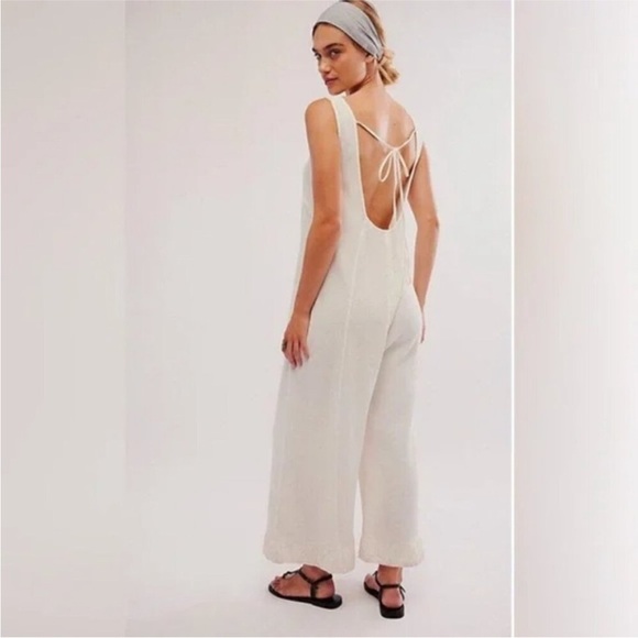 NWOT Free People Callie One-Piece Jumpsuit White Off-white - Picture 3 of 9